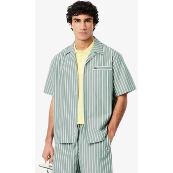 Image 1 of Lacoste Men's Short-Sleeve Striped Patterned Shirt - Green BLI