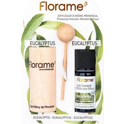 Florame Difuzér provensálský dřevěný + éterický olej Eukalyptus 10 ml