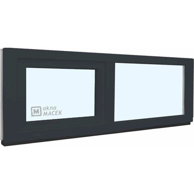 KÖMMERLING Plastové okno - 70 AD, 1800x500 mm, FIX/S, antracit čiré, antracit/bílá