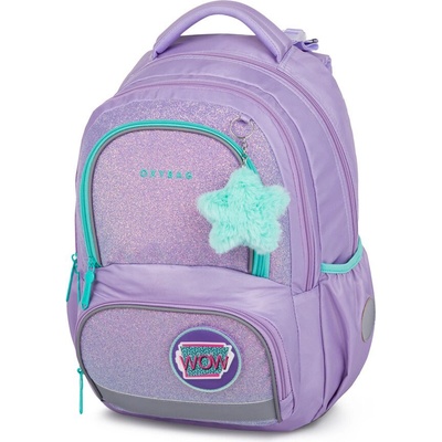 Oxybag batoh NEXT SHINY fialová tyrkysová šedá