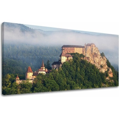 Obraz Oravského hradu na plátne — panoráma - 30x60 cm