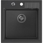 Quadron Pop Peter 110 черна композитна вградена мивка - черна точка 50x52 см (HCQP5052CZK) Мивка за вграждане