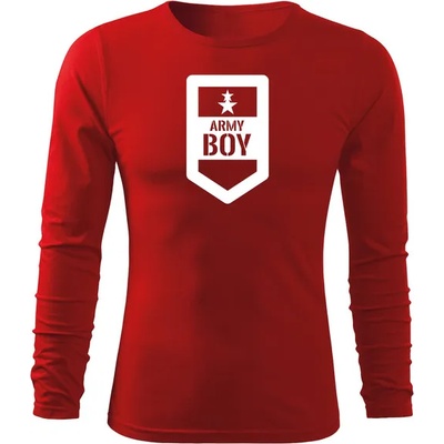 DRAGOWA FIT-T Тениска с дълъг ръкав Army Boy, червена, 160 г/м2 (5590)