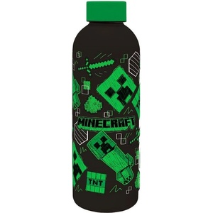 Kids Licensing Бутилка за вода Kids Euroswan - 3D Minecraft Creeper, Black, 350 ml (MC00011)