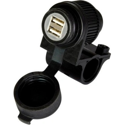 USB zásuvka 5V / 2A, 2 vstupy s objímkou pre uchytenie k riadidlá a rúrkam s priemerom 22 a 25mm, OXFORD