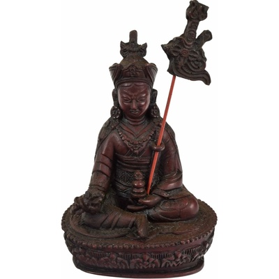 Sanu Babu Guru Rinpoche, vínová patina, pryskyřice, 10x5x15cm
