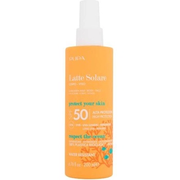 PUPA Sunscreen Milk SPF50 водоустойчив слънцезащитен лосион за тяло и лице 200 ml