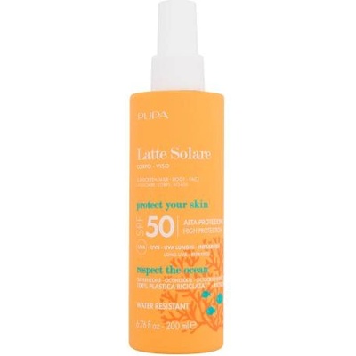 PUPA Sunscreen Milk SPF50 водоустойчив слънцезащитен лосион за тяло и лице 200 ml