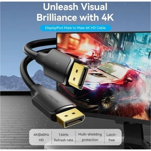 Vention Кабел Cable - Display Port v1.2 DP M / M Black 4K 1.5M - HAKBG (HAKBG) - tehnik