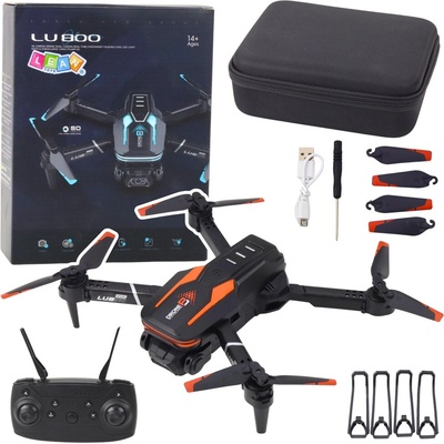 LeanToys Dron s dálkovým ovládáním LU800, kamerou a LED světly, oranžový