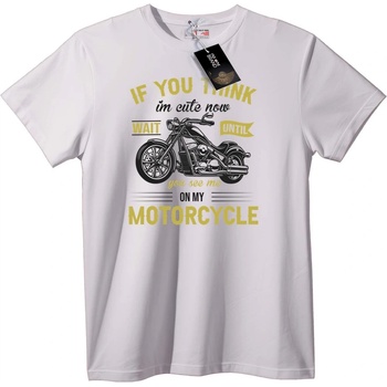 NOONEBRAND Тениска Мотоциклет: Почакай Докато Ме Видиш - 7XL, White