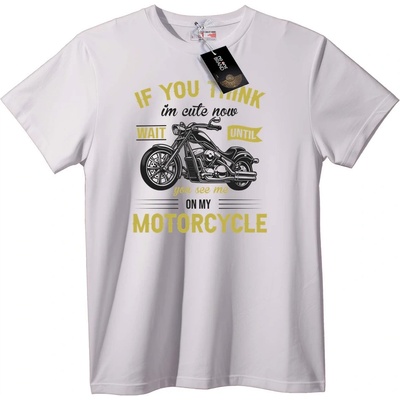 NOONEBRAND Тениска Мотоциклет: Почакай Докато Ме Видиш - 7XL, White