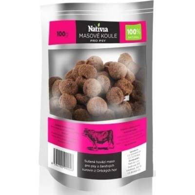 Nativia lahôdka pre psov Sušené mäsové koule 100 g