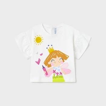 Image 1 of MAYORAL Тениска с къс ръкав за бебе момиче с широки ръкави в бяло Майорал