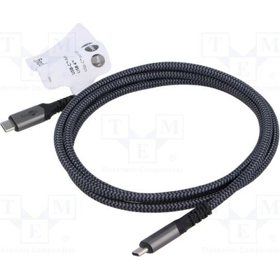 Goobay 74212 USB 4.0, USB C vidlice,z obou stran, 1,5m, černý, šedý