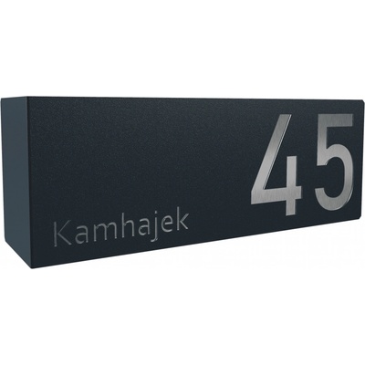 Domovní číslo tabulka lakovaná 16 Velikost: 10 x 24 x 7(ohyb) cm (M), Odstín: RAL 7016 - Antracit – Zboží Mobilmania