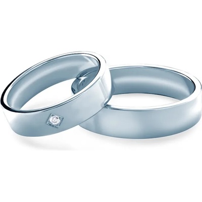 SAVICKI Сватбени халки: бяло злато, плоски. 5 мм