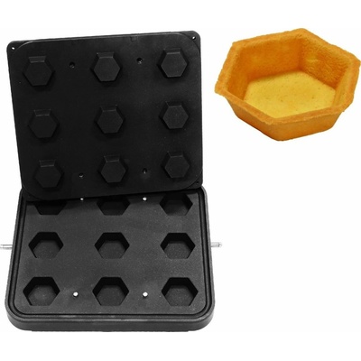 G.Gastro Formy pro stroj na tartaletky TMPIC - Tvar tartaletek: Šestiúhelník - 70x70 mm - Výška: 20 mm - pro 9 tartaletek - nepřilnavý povrch - D9783859