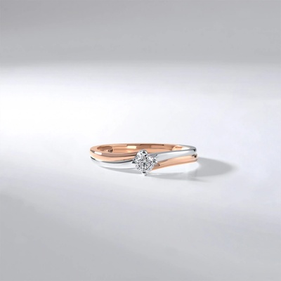 Lillian Vassago Zásnubní Prsten s briliantem z kombinovaného zlata LLV59 DR115WR