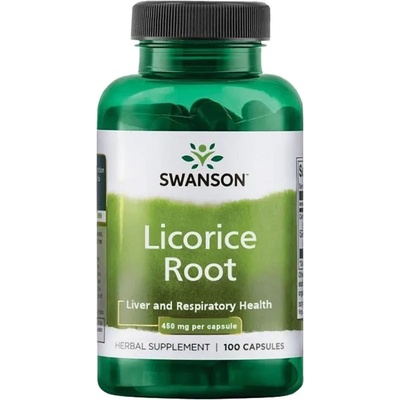 Swanson Licorice Root, 450 mg, 100 капсули, Swanson (SW521)