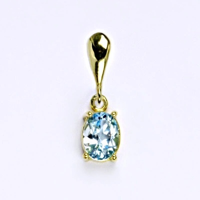 Čištín Zlatý přívěšek,přírodní topaz, žluté zlato 14 ct, 1,36 g, P 1245