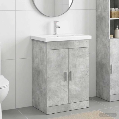 vidaXL Комплект мебели за баня Бетонно сиво 61 x 40 x 84, 5 см (3404353)