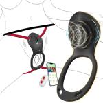 SuperLove Rose Wearable Clitoral Massager & Penis Ring with Remote & App Black
