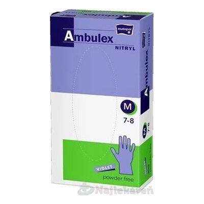 Ambulex Nitryl Rukavice nitrylové nesterilné nepúdrované fialové 100 ks