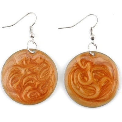 Prosperk náušnice plastové žíhané hnědé S2678