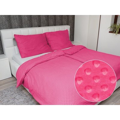 Biante obliečky Minky 3D bodky MKP-009 Fuchsiové 140x220 70x90