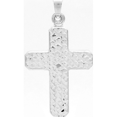 Šperk Holíč Prívesok gravírovaný kríž z bieleho zlata ZPV265