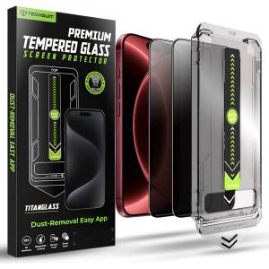 Techsuit Поверителен стъклен протектор Techsuit TitanGlass FullCover (2 броя в комплект) - iPhone 18 Pro Max - Черен