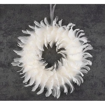 MagicHome Slovakia Trend Veniec páperový biely 35 cm