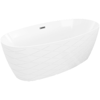 Mexen Olea свободностояща вана модел 170 x 80 cm, бяла, преливник gun gray матиран - 52821708000-66 (52821708000-66)