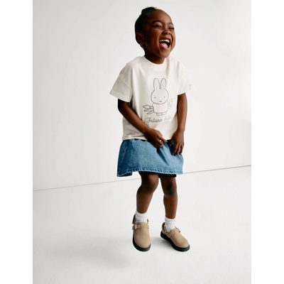 Marks & Spencer Тениска Miffy с висок процент памук (1-8 години) Marks & Spencer в кремаво Marks & Spencer | Bezhov | Момичешки | 2-3 години