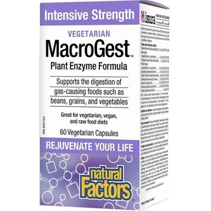 Natural Factors MacroGest Plant Enzyme Formula - Храносмилателни ензими, 60 капсули Natural Factors (1762 NF)