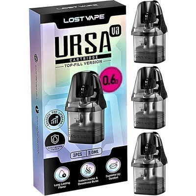 Lost Vape URSA V3 cartridge, 0,6 ohm 3 ks