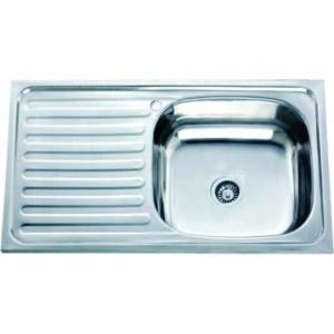 Inter Ceramic Кухненска мивка ick 7540 l - алпака, едно корито с плот (ick 7540 l) Мивка за вграждане