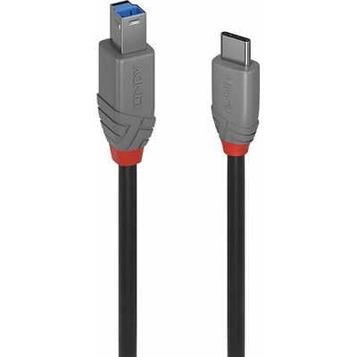 Lindy Кабел Lindy Anthra Line, от USB-C(м) към USB-B(м), 0.5m, черен (LNY-36665)