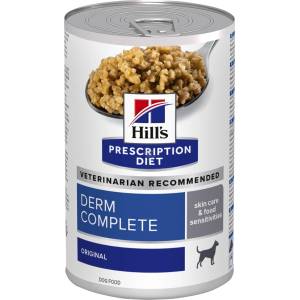 Hill's Hills Prescription Diet Derm Complete - за кучета с хранителни алергии и алергии от околната среда, с ориз и яйца 370gr