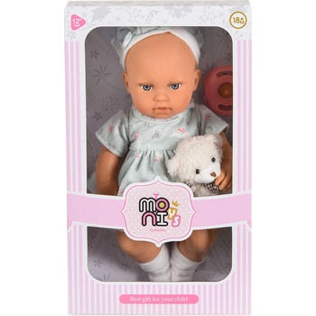 Moni Кукла-бебе Moni Toys - Lovely Baby, с рокля и меченце, 30 cm (111795)