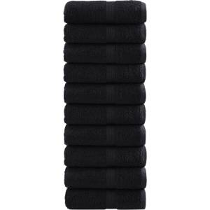 vidaXL Премиум кърпи за пране SOLUND 10 бр. Черни 30x30 см 600 г/м2 (137421)