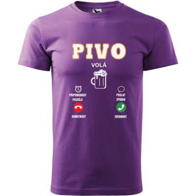Dobrý Triko pánské tričko Pivo volá Fialová