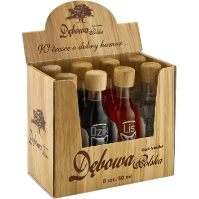 Dębowa Oak Vodka Zwierzaki 40% 8 x 0,05 l (kazeta)