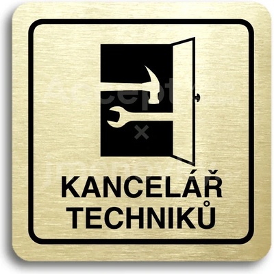 ACCEPT Piktogram kancelář techniků - zlatá tabulka - černý tisk
