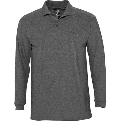 Soľs Winter Ii pánska polokošeľa s dlhým rukávom tmavá melanž