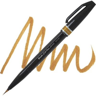Štětcová fixa PENTEL Touch Brush Sign Pen ARTIST, okrová