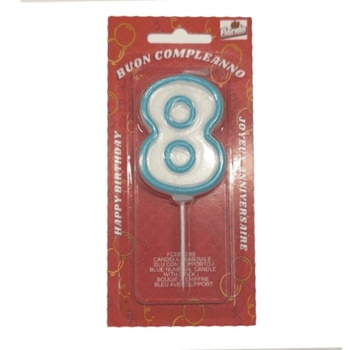 Свещ Рожден Ден синя 8