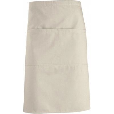 Sol's Středně dlouhá jednobarevná zástěra Greenwich s velkou kapsou Přírodní 90x65cm L995