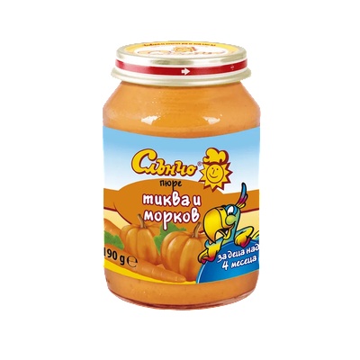 Слънчо пюре тиква и морков - 190 г